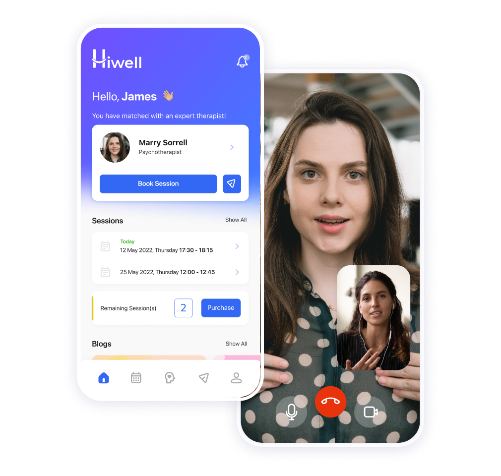 Hiwell Online Therapy Mobile App